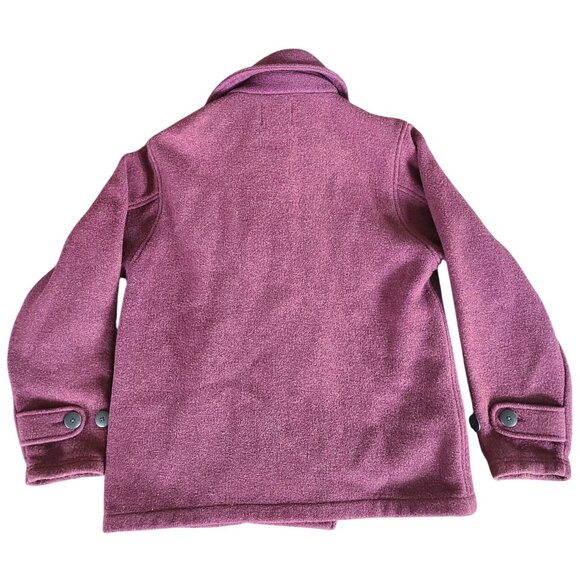 Woolrich Women's Peacoat Size Medium Double-Breasted Purple Wool Blend - Picture 2 of 13